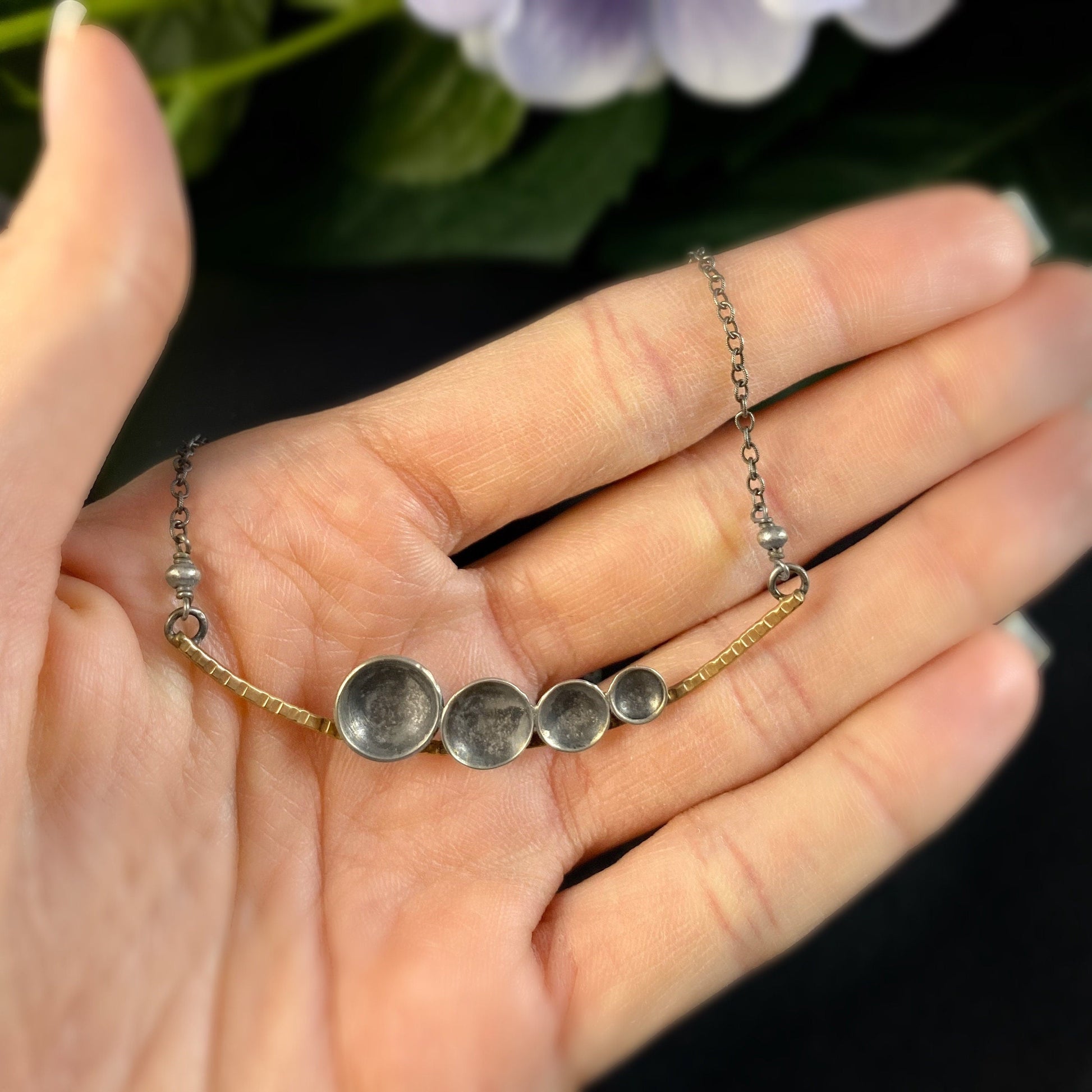 Handmade Mixed Metal Necklace, Made in USA