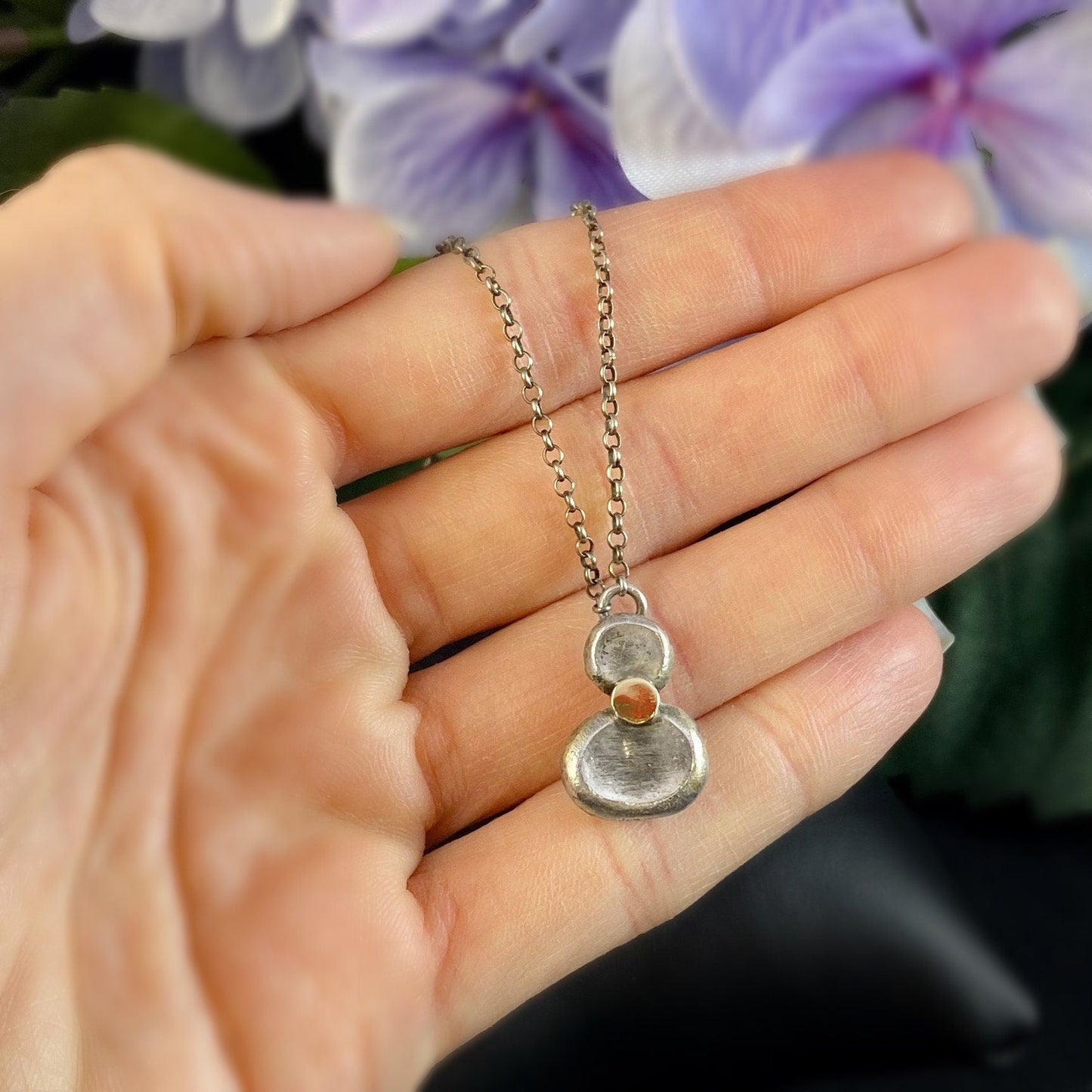 Handmade Mixed Metal Necklace, Made in USA