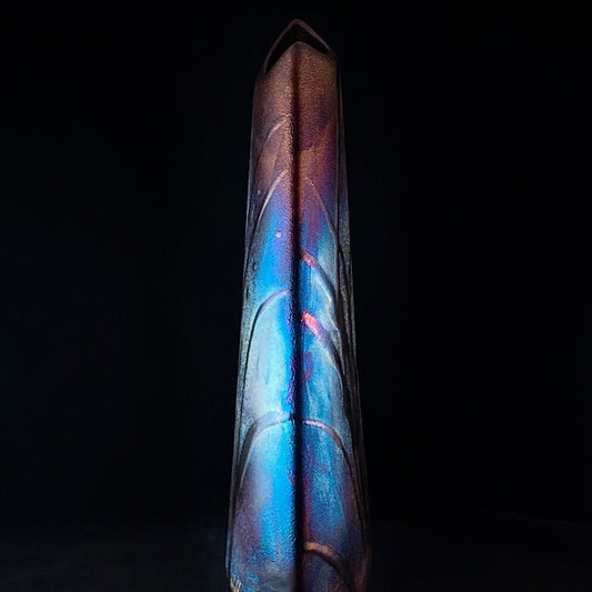 Handmade Mod Triangle Vase, Raku Art Pottery, Decorative Pottery