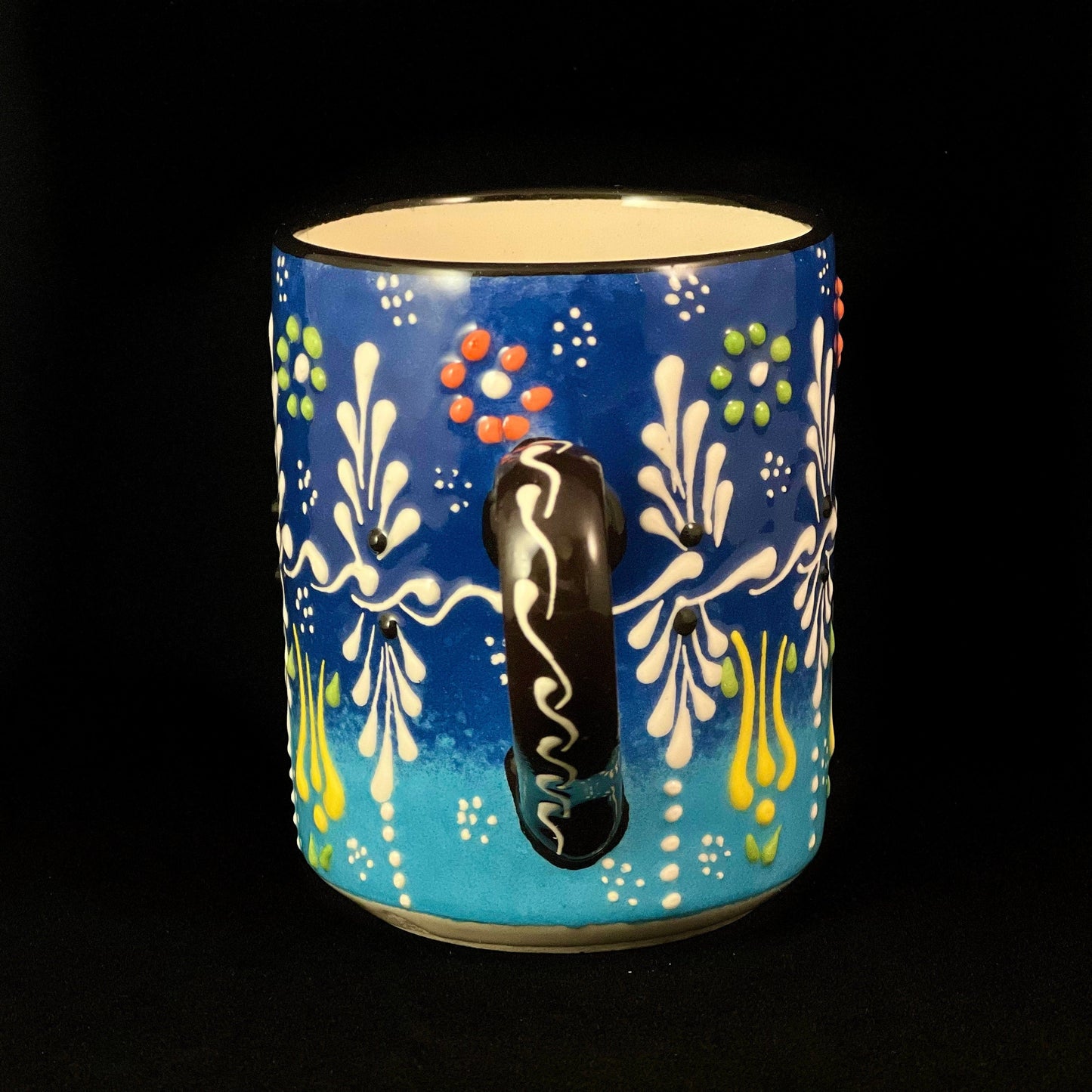 Handmade Mug, Functional and Decorative Turkish Pottery, Cottagecore Style, Blue