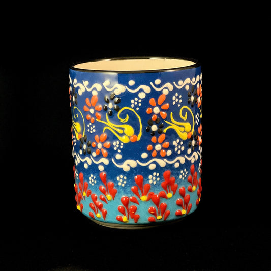 Handmade Mug, Functional and Decorative Turkish Pottery, Cottagecore Style, Blue