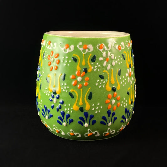 Handmade Mug, Functional and Decorative Turkish Pottery, Cottagecore Style, Green