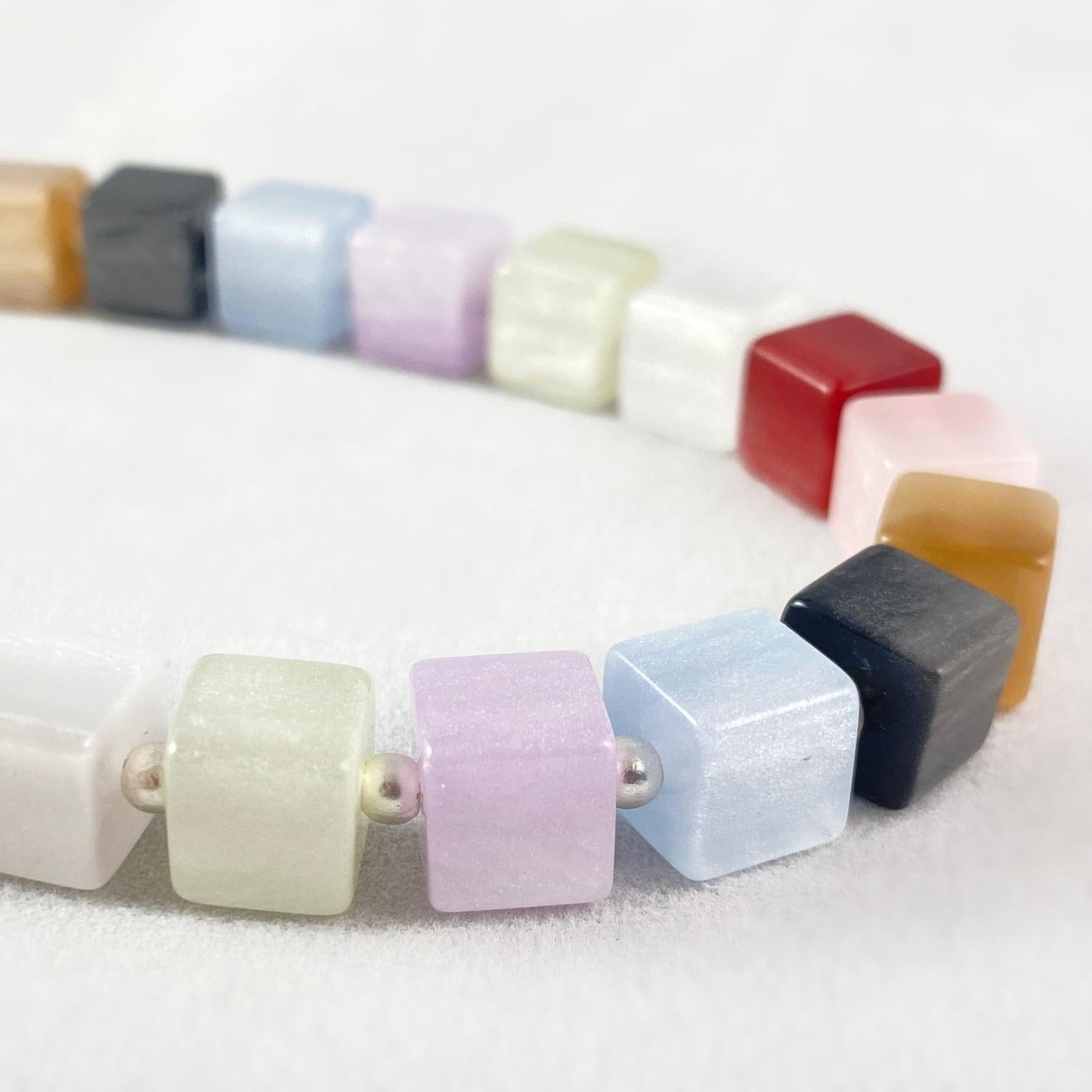 Handmade Multicolor Crystal Cube Necklace, Hypoallergenic - Origin