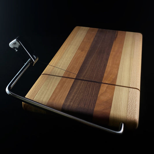 Handmade Natural Wood Wire Cheese Slicing Board, Assorted Woods - Handmade in USA