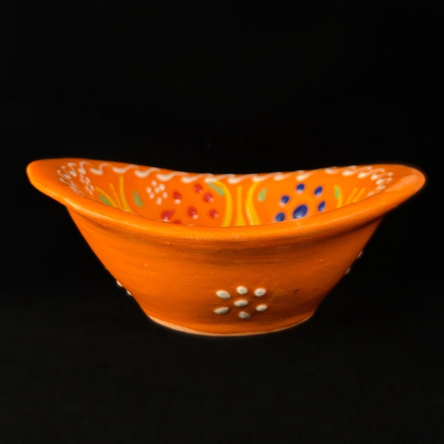 Handmade Oblong Sugar Bowl, Functional and Decorative Turkish Pottery, Cottagecore Style, Orange