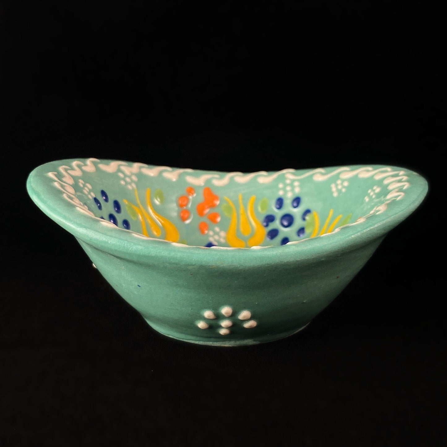 Handmade Oblong Sugar Bowl, Functional and Decorative Turkish Pottery, Cottagecore Style, Mint