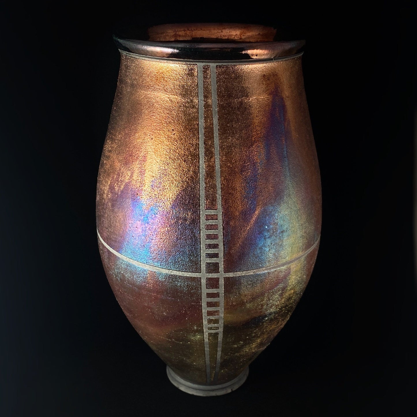 Handmade Olivia Vase, Raku Art Pottery, Decorative Pottery