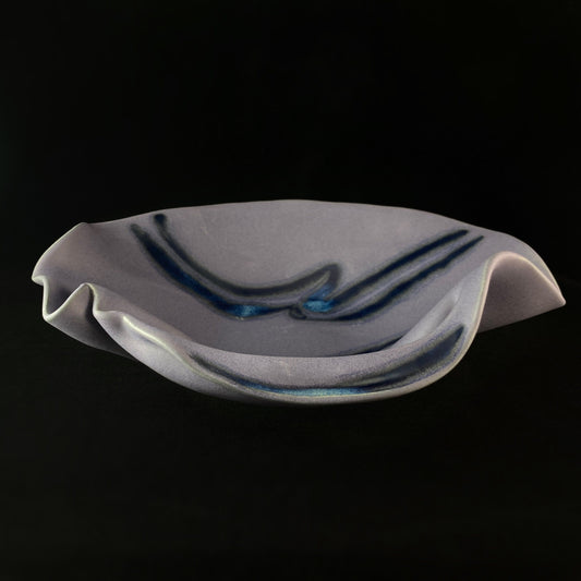 Handmade Purple and Blue Tapenade Bowl with Spoon, Functional and Decorative Pottery