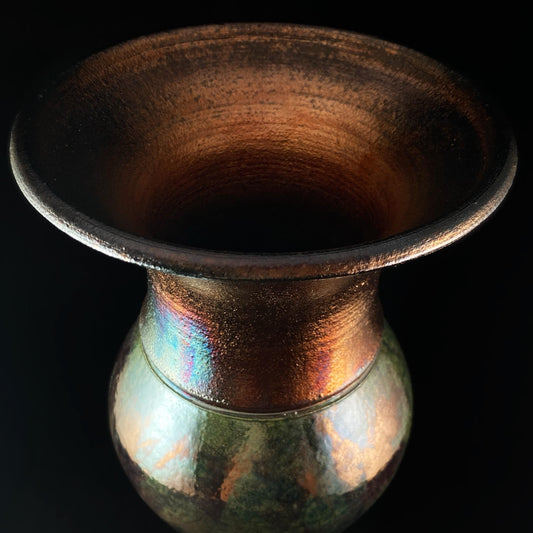 Handmade Sasha Vase, Raku Art Pottery, Decorative Pottery