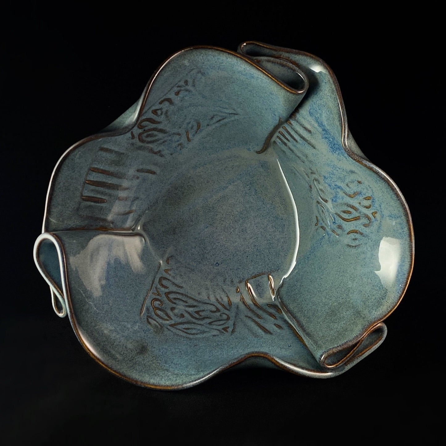 Handmade Serving Bowl with Serving Spoons, Functional and Decorative Pottery