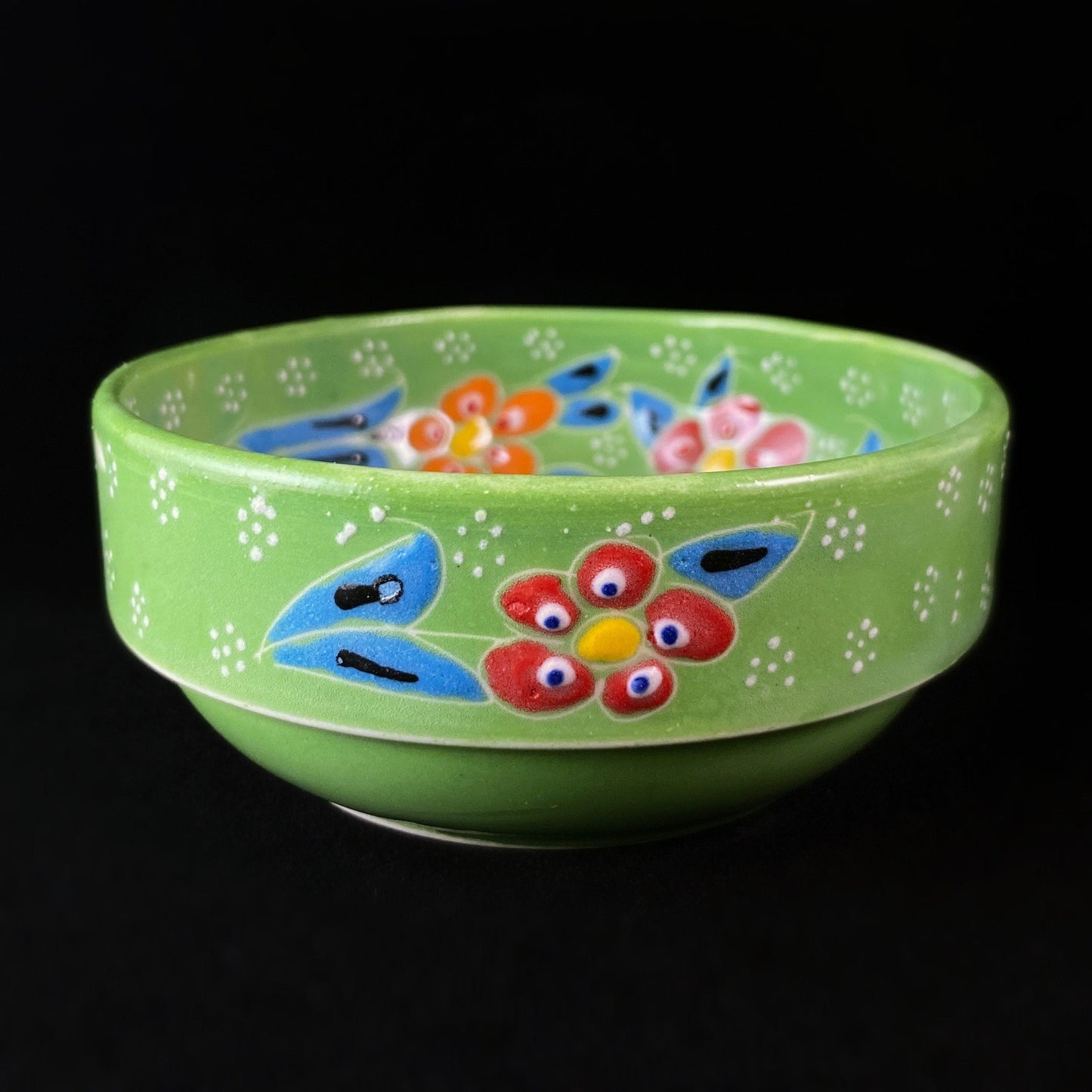 Handmade Small Bowl, Functional and Decorative Turkish Pottery, Cottagecore Style, Green