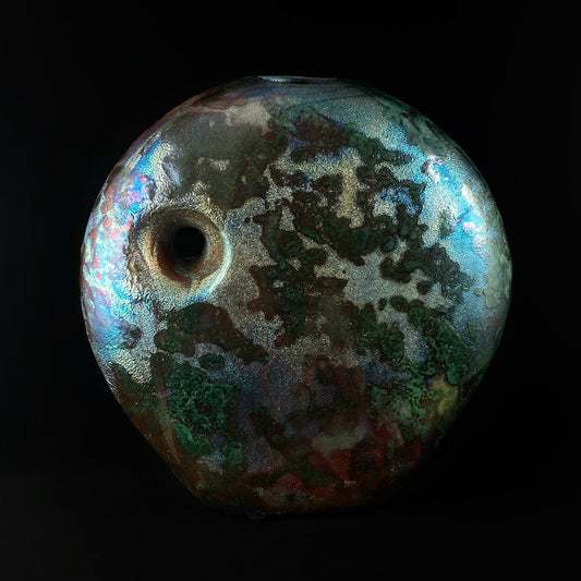 Handmade Small Norma Vase, Raku Art Pottery, Decorative Pottery