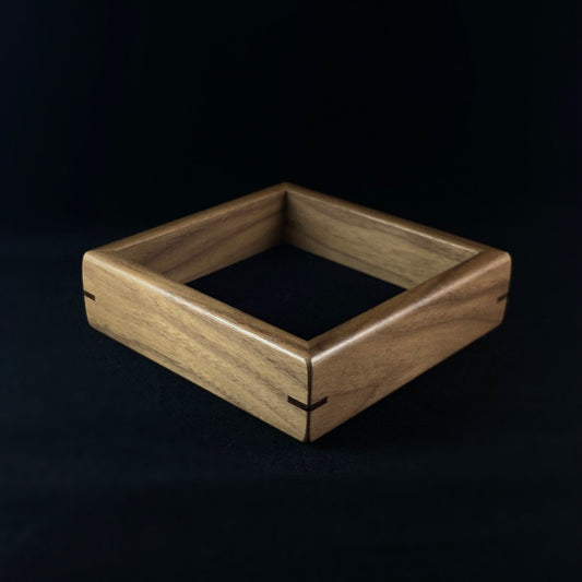 Handmade Small Wooden Jewelry Dish with Walnut and Wenge, Made in USA