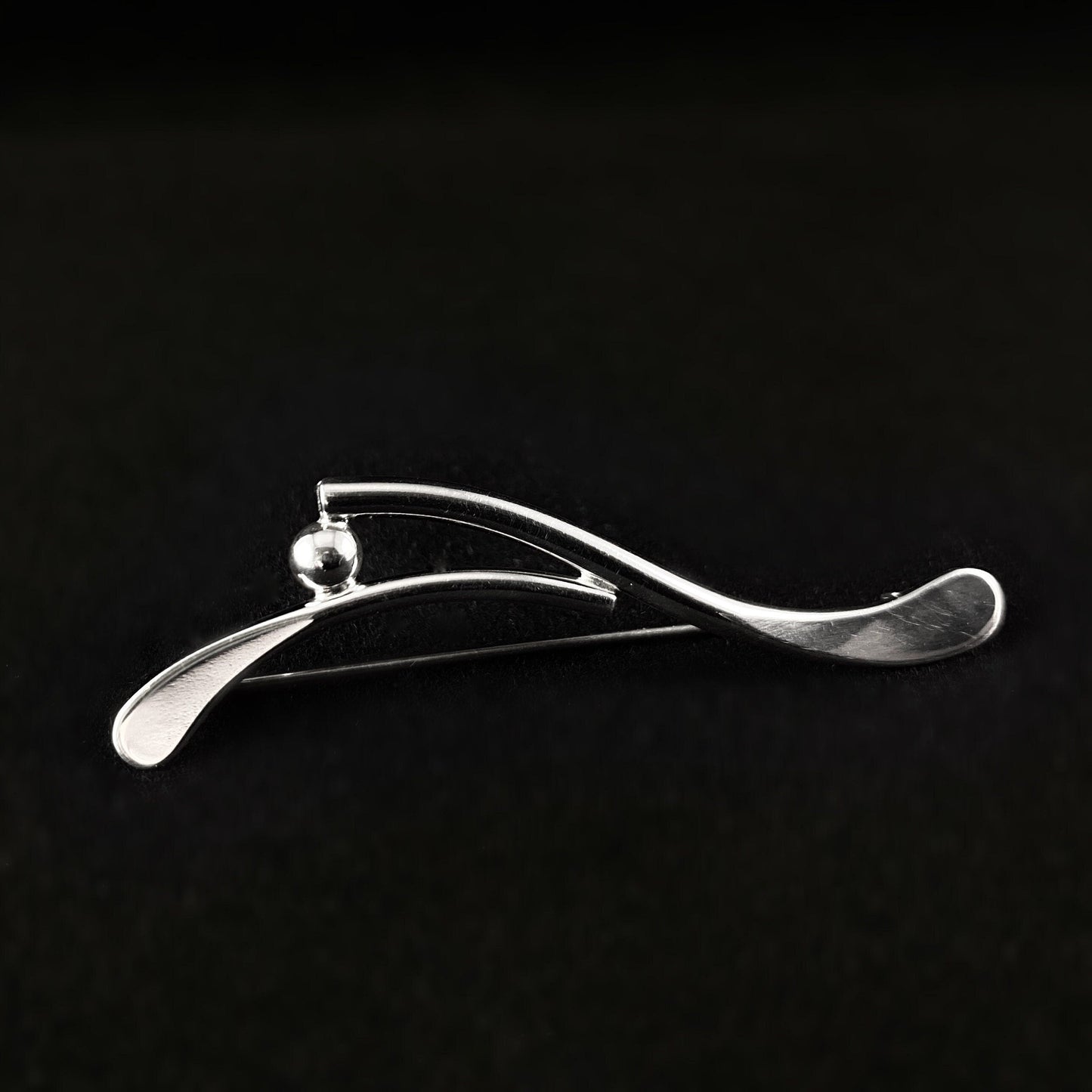 Handmade Sterling Silver Waves Pin, Made in USA - Reflections