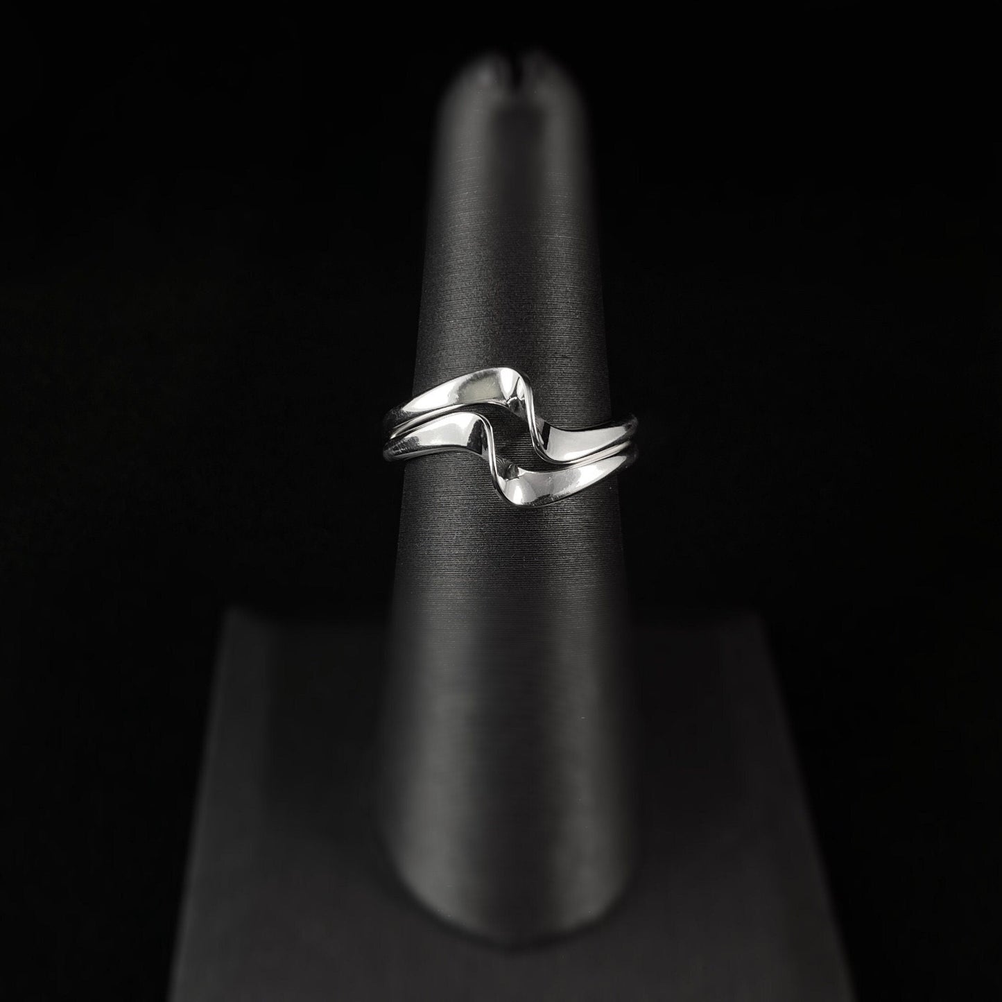 Handmade Sterling Silver Waves Ring, Made in USA - Reflections, Size 6