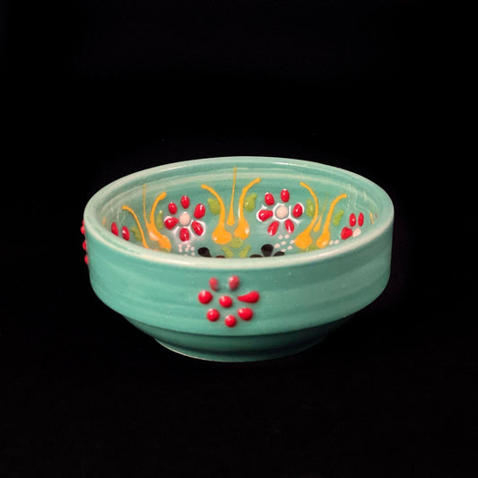 Handmade Sugar Bowl, Functional and Decorative Turkish Pottery, Cottagecore Style, Teal
