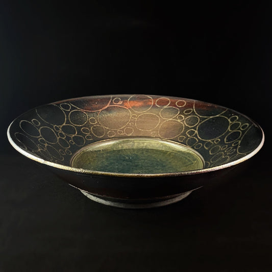 Handmade Victoria Bowl, Raku Art Pottery, Decorative Pottery