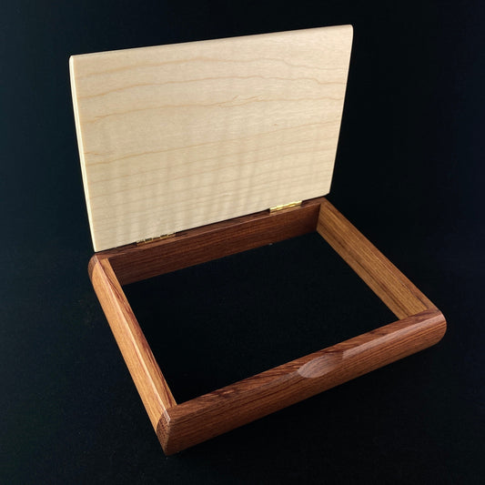 Handmade Wooden Jewelry Box - Curly Maple and Bubinga