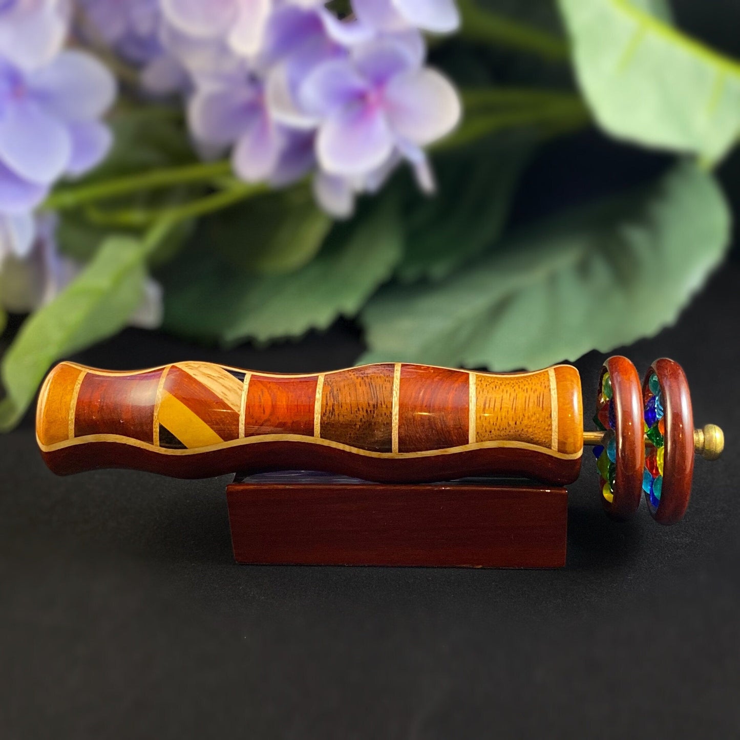 Handmade Wooden Kaleidoscope with Padauk Marquetry