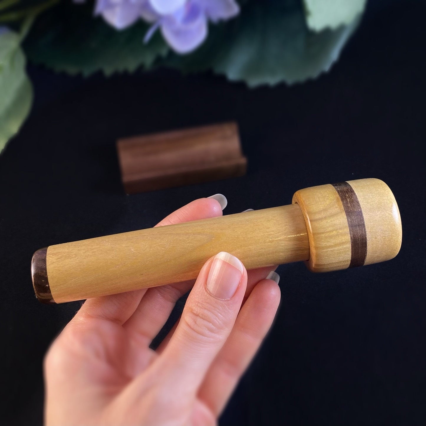 Handmade Wooden Small Rotating Head Kaleidoscope, Jalneem and Walnut