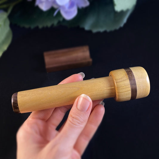 Handmade Wooden Small Rotating Head Kaleidoscope, Jalneem and Walnut