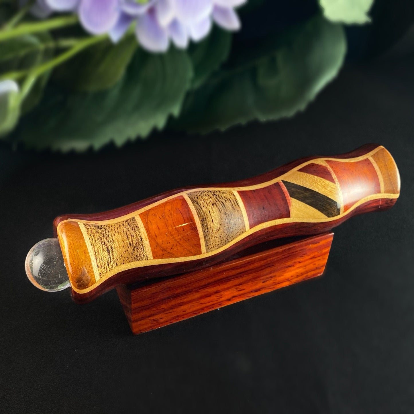 Handmade Wooden Teleidoscope with Padauk Marquetry