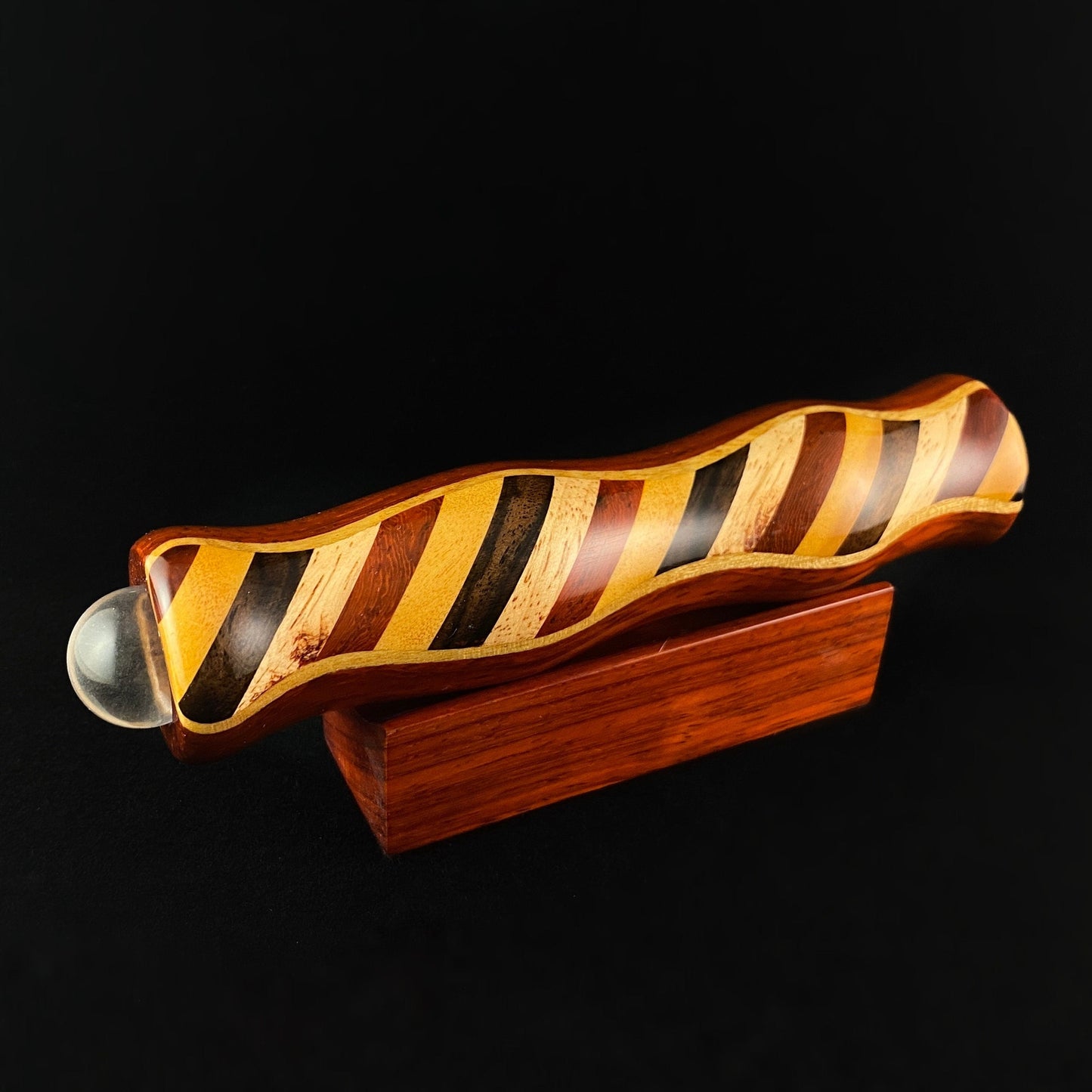Handmade Wooden Teleidoscope with Padauk Marquetry