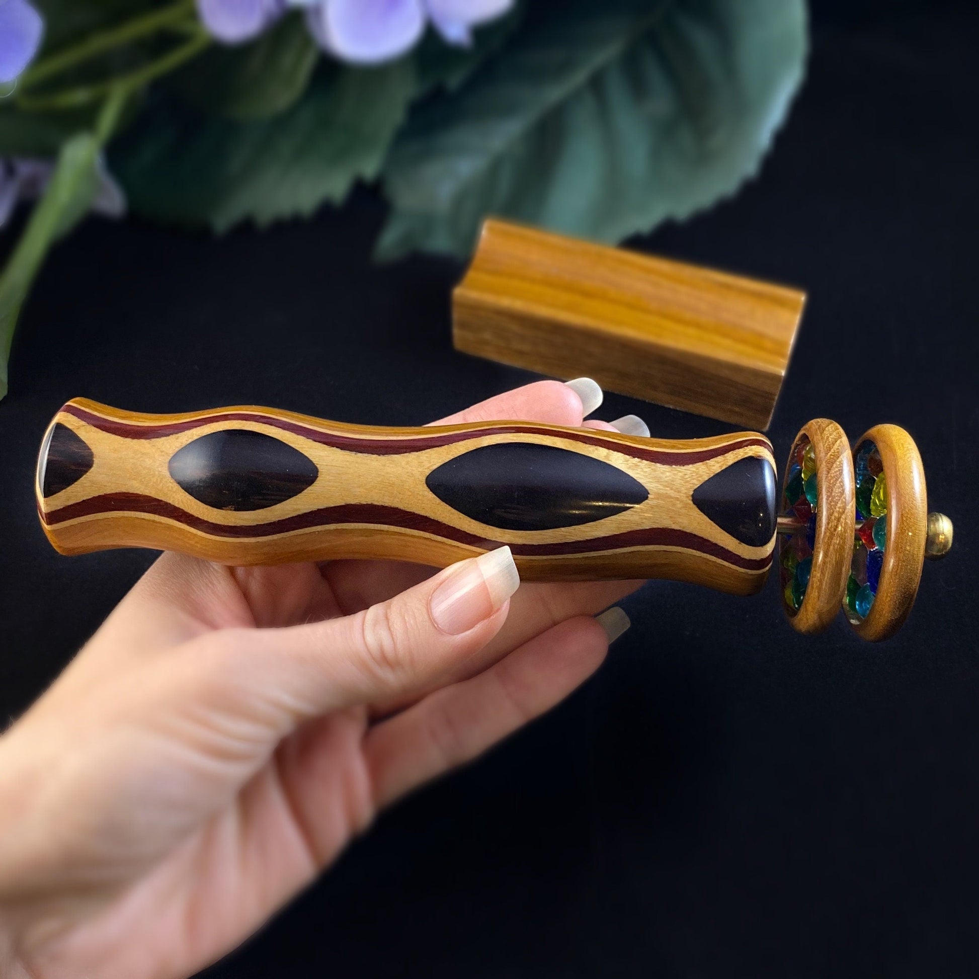 Handmade Wooden Wheel Kaleidoscope with Teak/Ebony