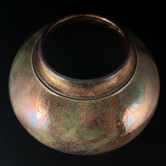 Handmade Zia Vase, Raku Art Pottery, Decorative Pottery