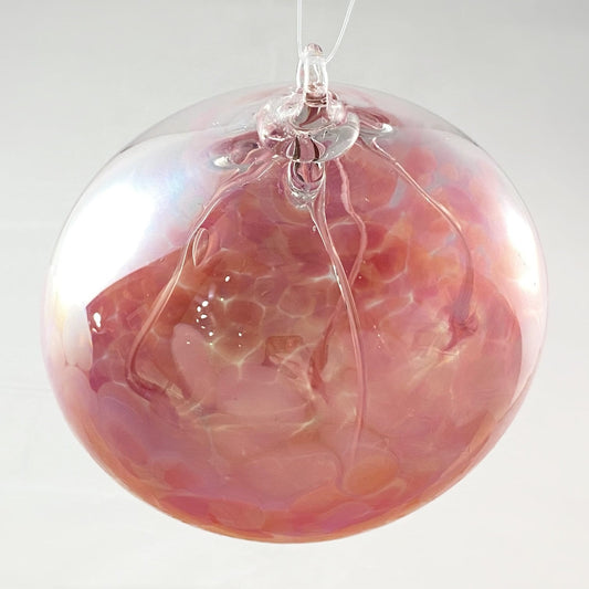 Handmade Glass Witches Ball, #41 - Iridescent Pink