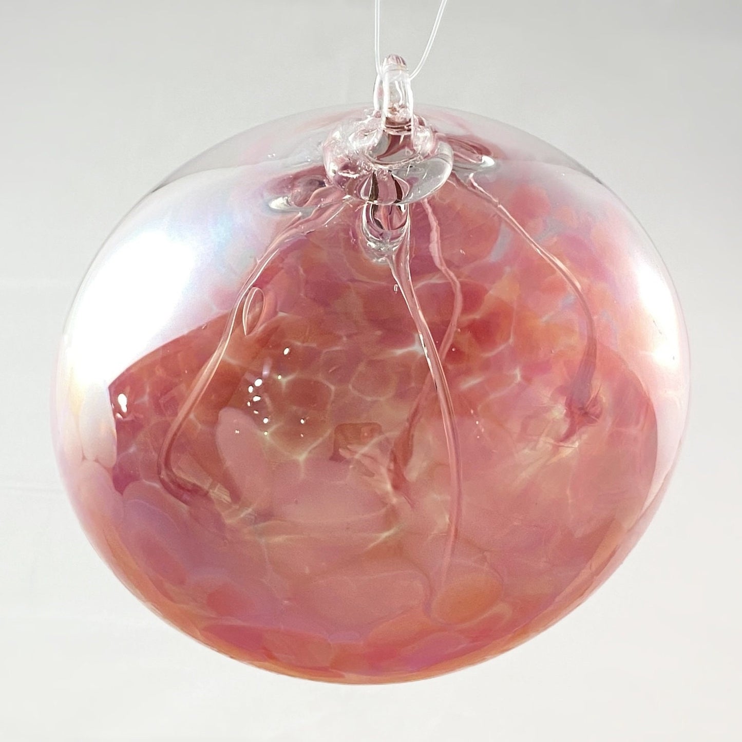 Handmade Glass Witches Ball, #51 - Iridescent Pink