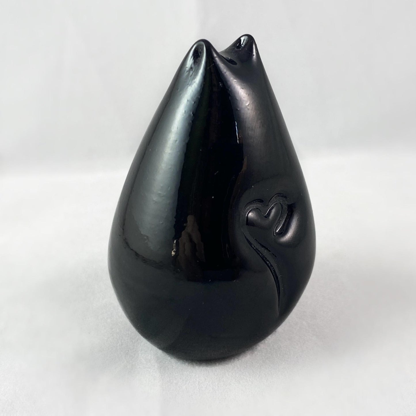 Hand Blown Glass Kitty Cat, Lucky Black - Unique Decor, Made in USA
