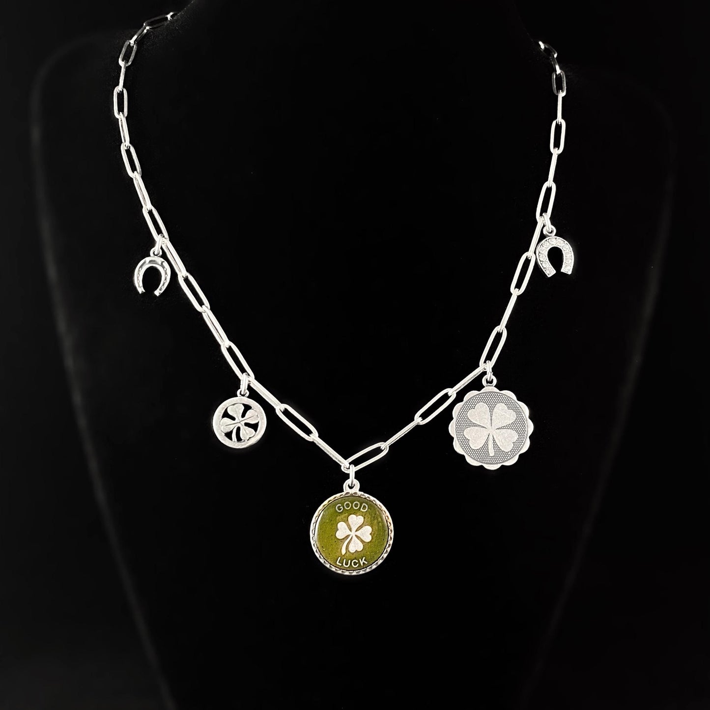 Silver Good Luck Charm Pendant Necklace - La Vie Parisienne by Catherine Popesco
