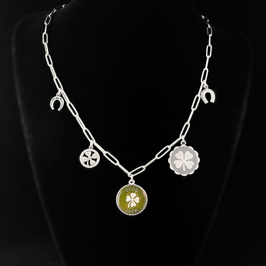 Silver Good Luck Charm Pendant Necklace - La Vie Parisienne by Catherine Popesco