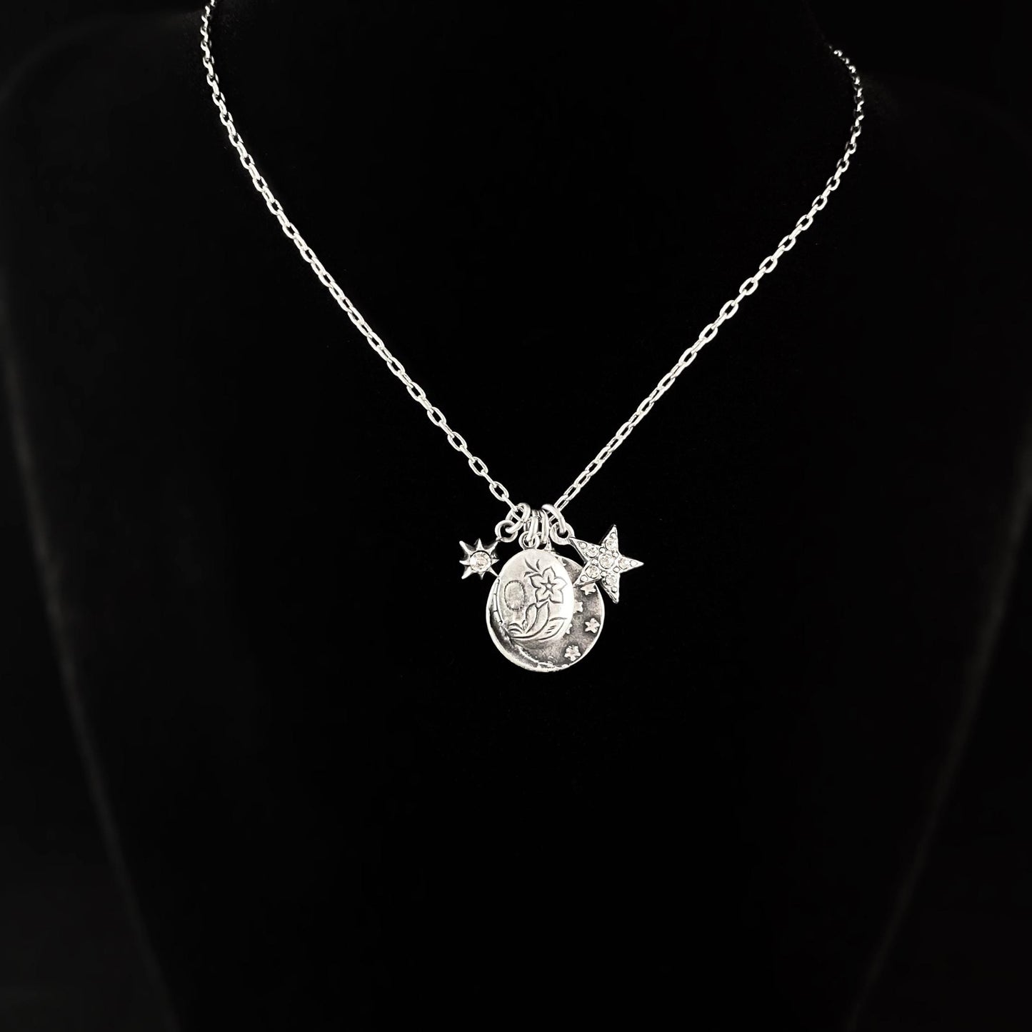 Silver Celestial Charm Pendant Necklace - La Vie Parisienne by Catherine Popesco
