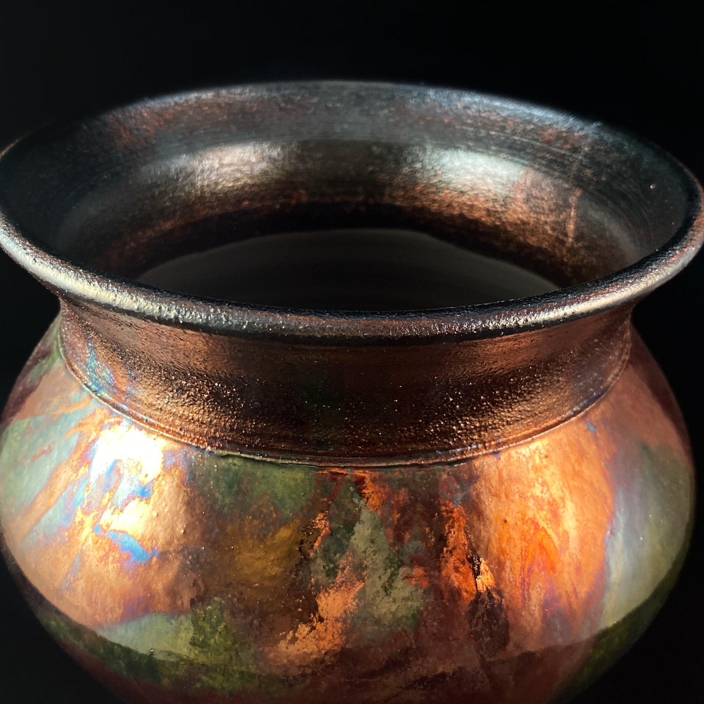 Handmade Evelyn Vase, Raku Art Pottery, Decorative Pottery
