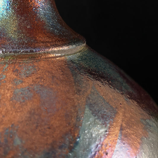 Handmade Amanda Vase, Raku Art Pottery, Decorative Pottery