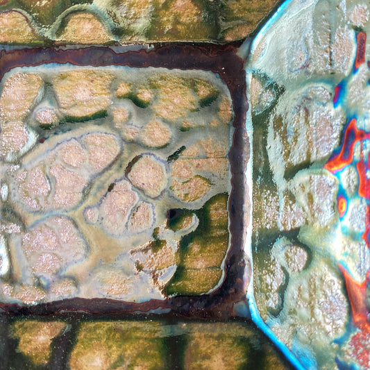 Handmade Daisy Plate, Raku Art Pottery, Decorative Pottery