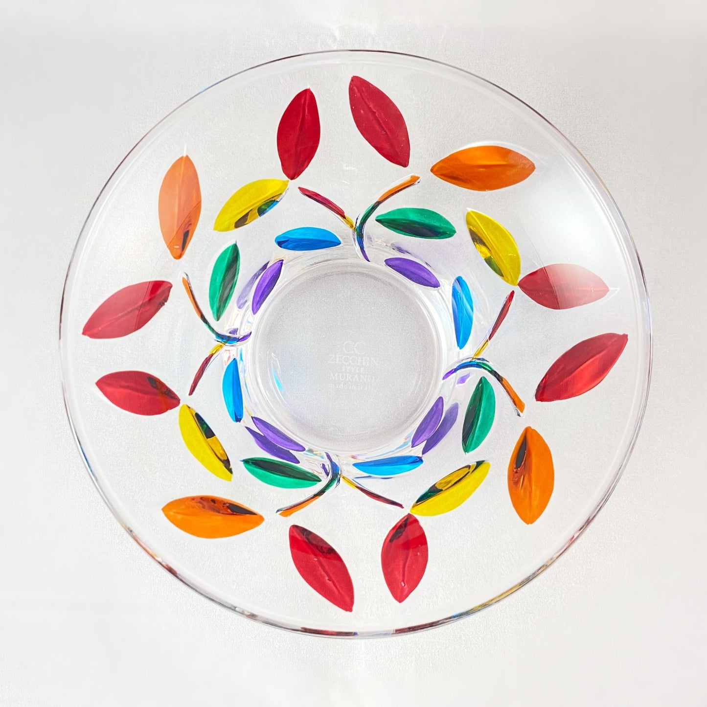 Venetian Glass Rainbow Tree of Life Dish - Handmade in Italy, Colorful Murano Glass