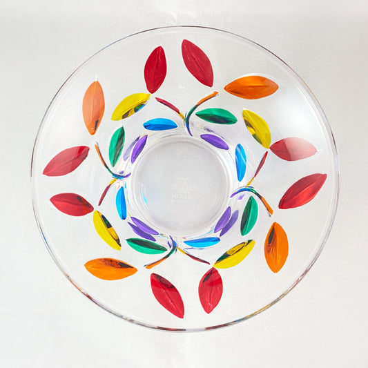 Venetian Glass Rainbow Tree of Life Dish - Handmade in Italy, Colorful Murano Glass