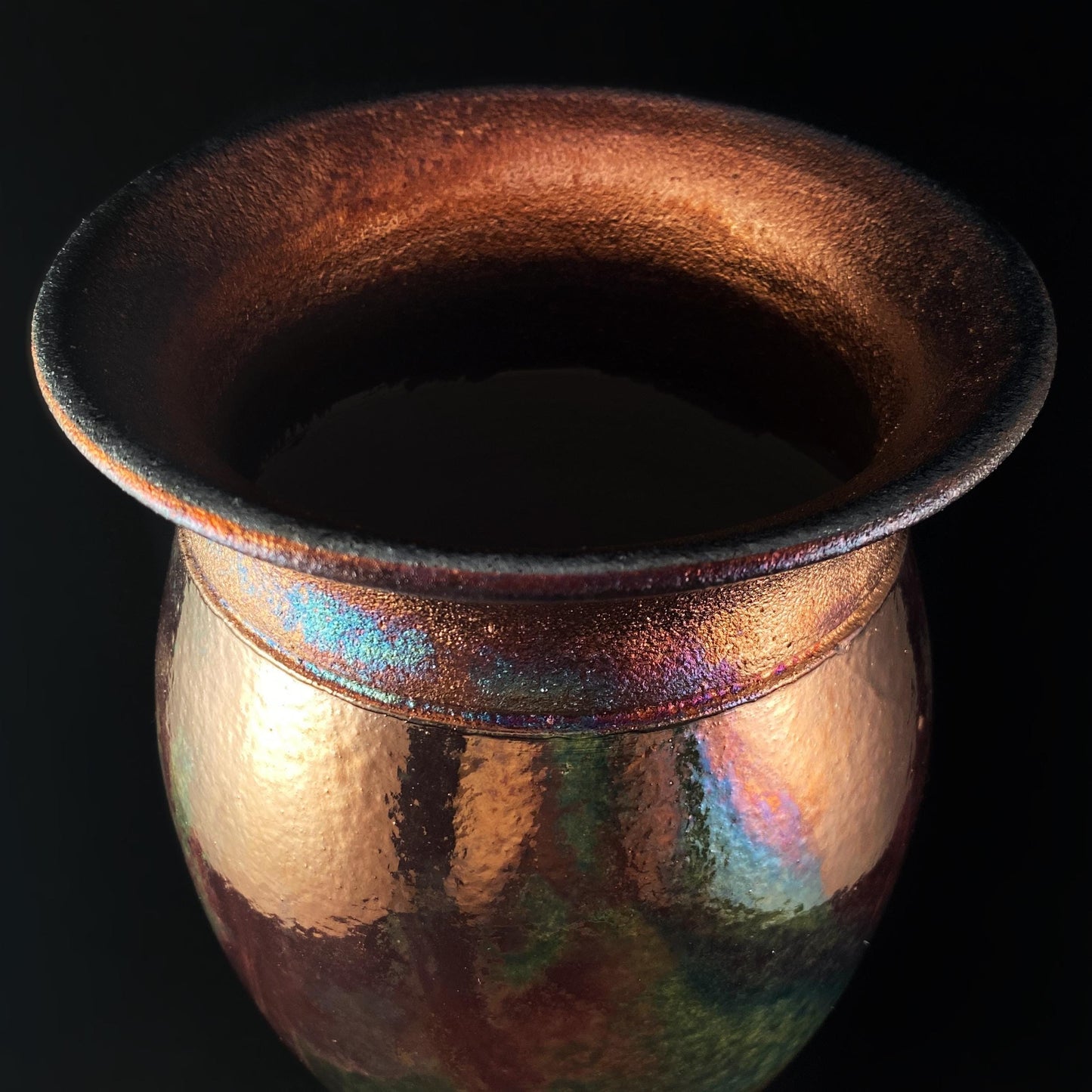 Handmade Lizzy Vase, Raku Art Pottery, Decorative Pottery