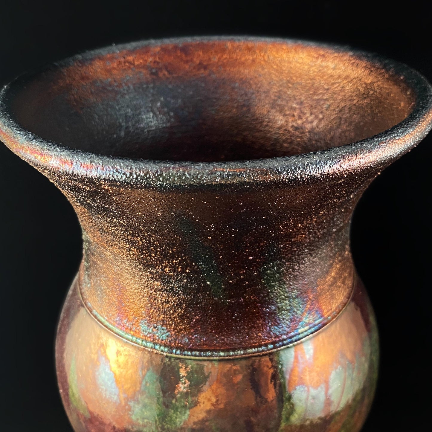 Handmade Jenny Vase, Raku Art Pottery, Decorative Pottery