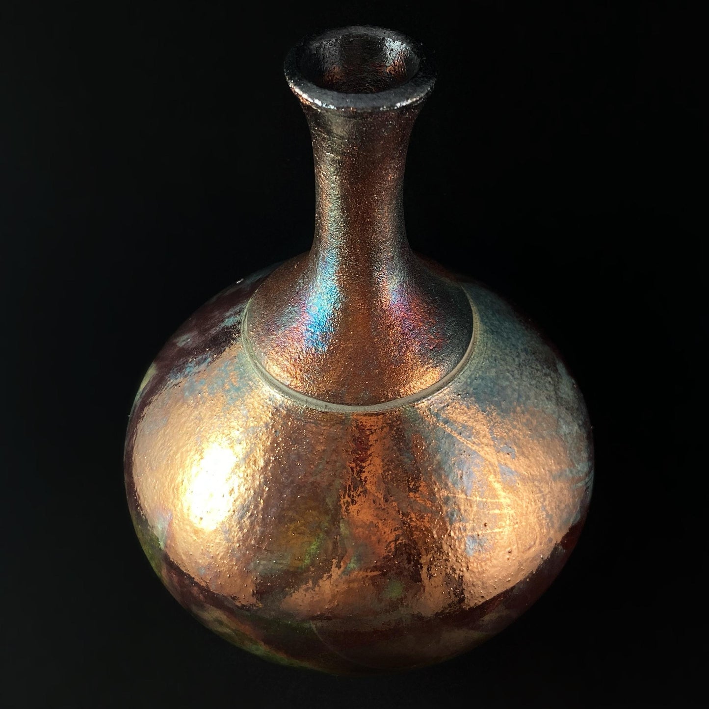 Handmade Suzette Vase, Raku Art Pottery, Decorative Pottery