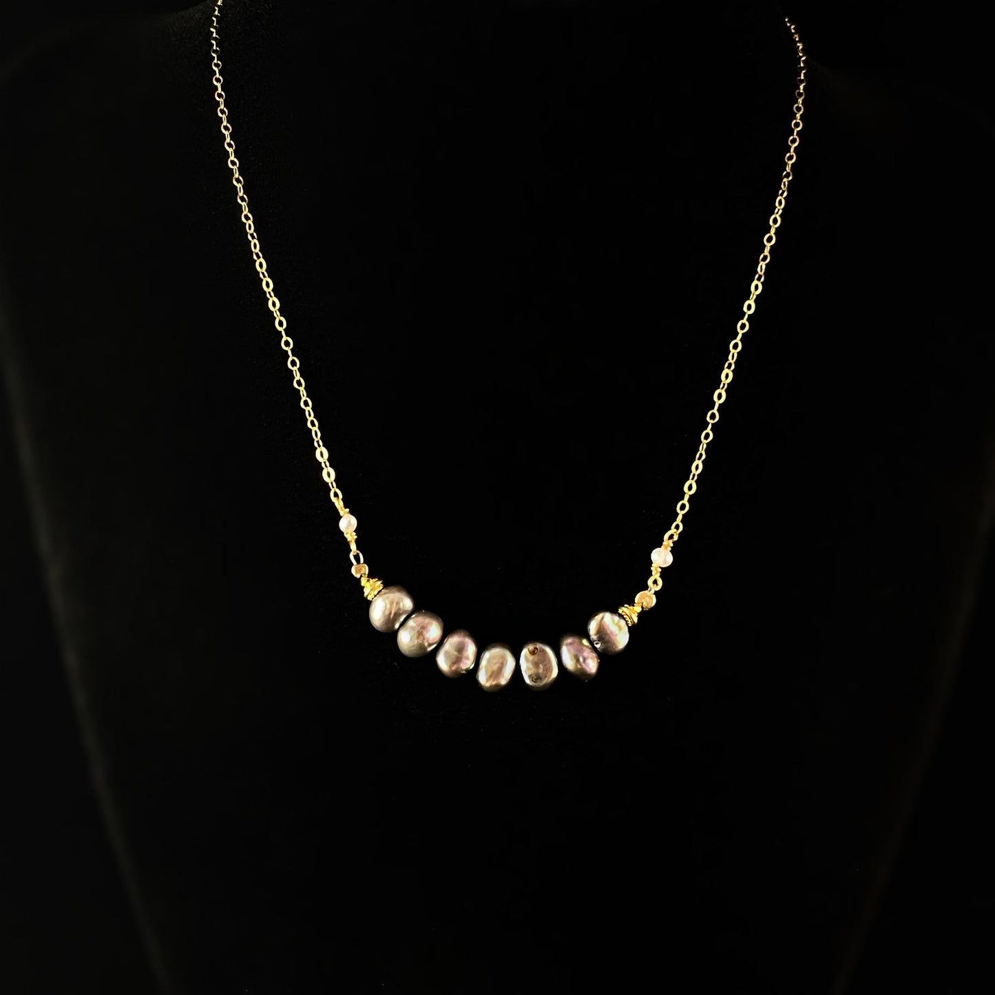 Dainty Pearl Necklace, Handmade in USA - Avaasi