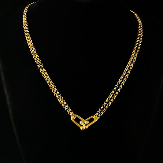 Double Chain Ulink Necklace - La Vie Parisienne by Catherine Popesco