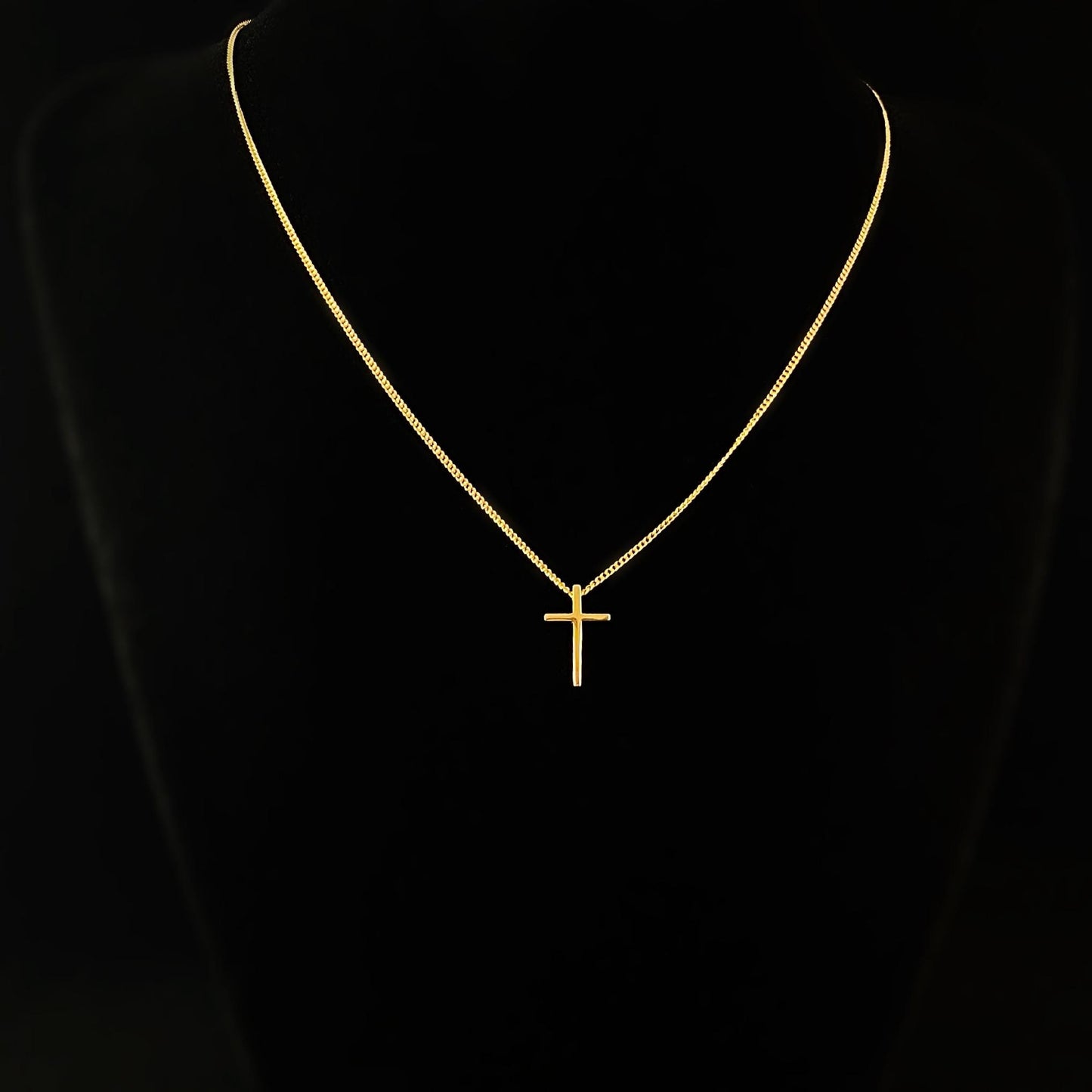 Dainty Gold Cross Pendant Necklace, Made in USA - Peri