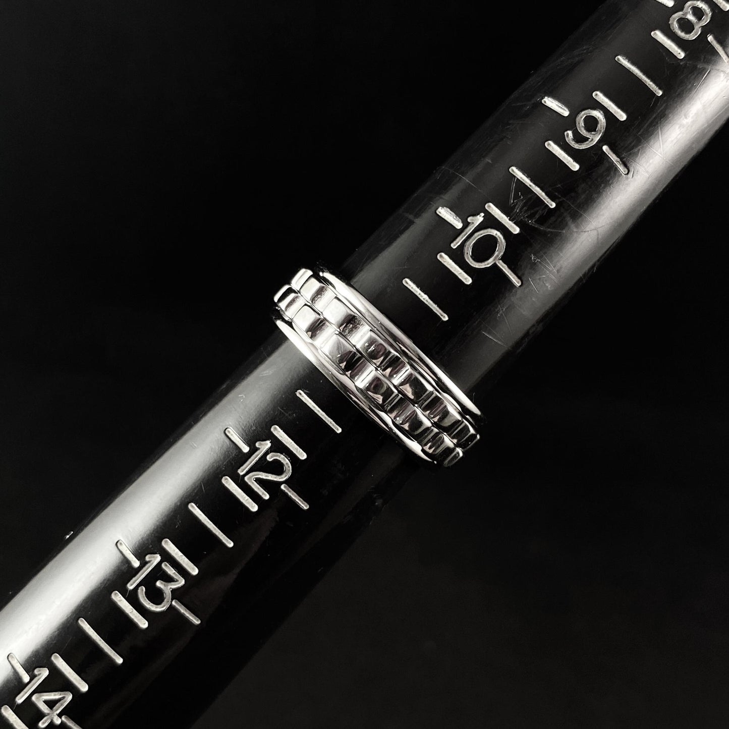 Cogwheel Fidget Spinner Ring, Silver, Made in USA - Peri