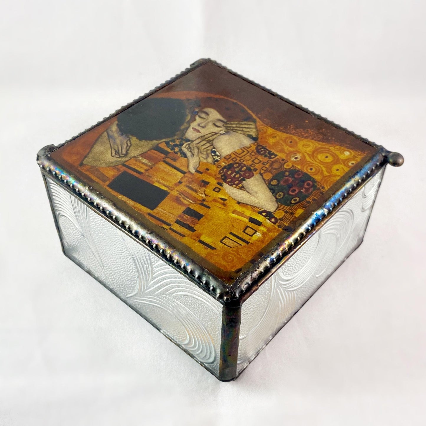 Klimt The Kiss Art Glass Keepsake Jewelry Box