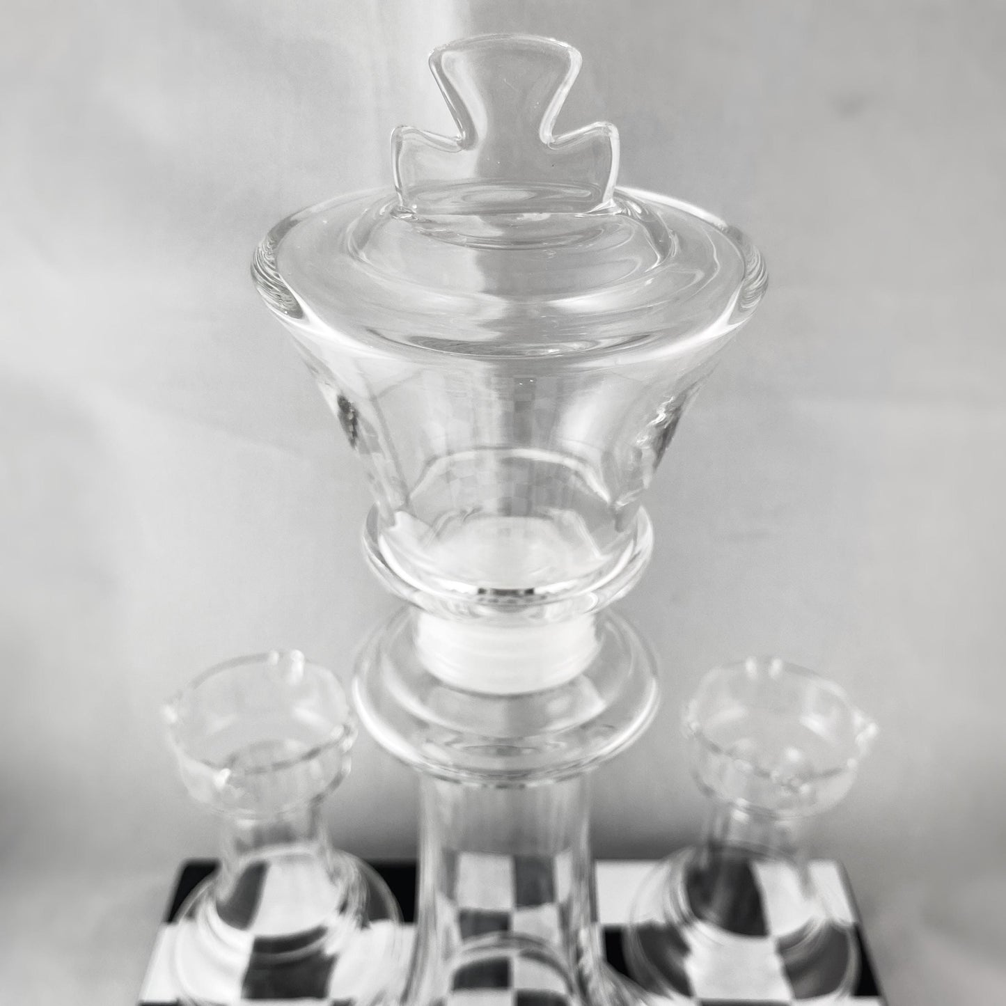 Chess Whiskey Decanter and Set of 4 Whiskey/Shot Glasses