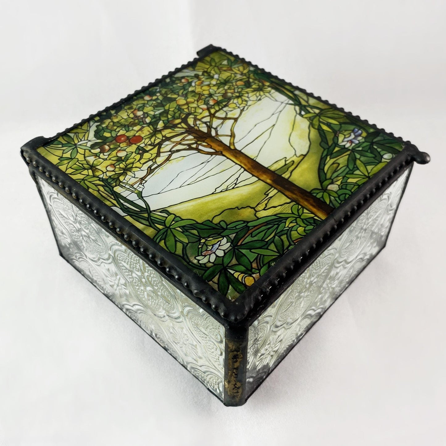 Tiffany Tree of Life Art Glass Keepsake Jewelry Box